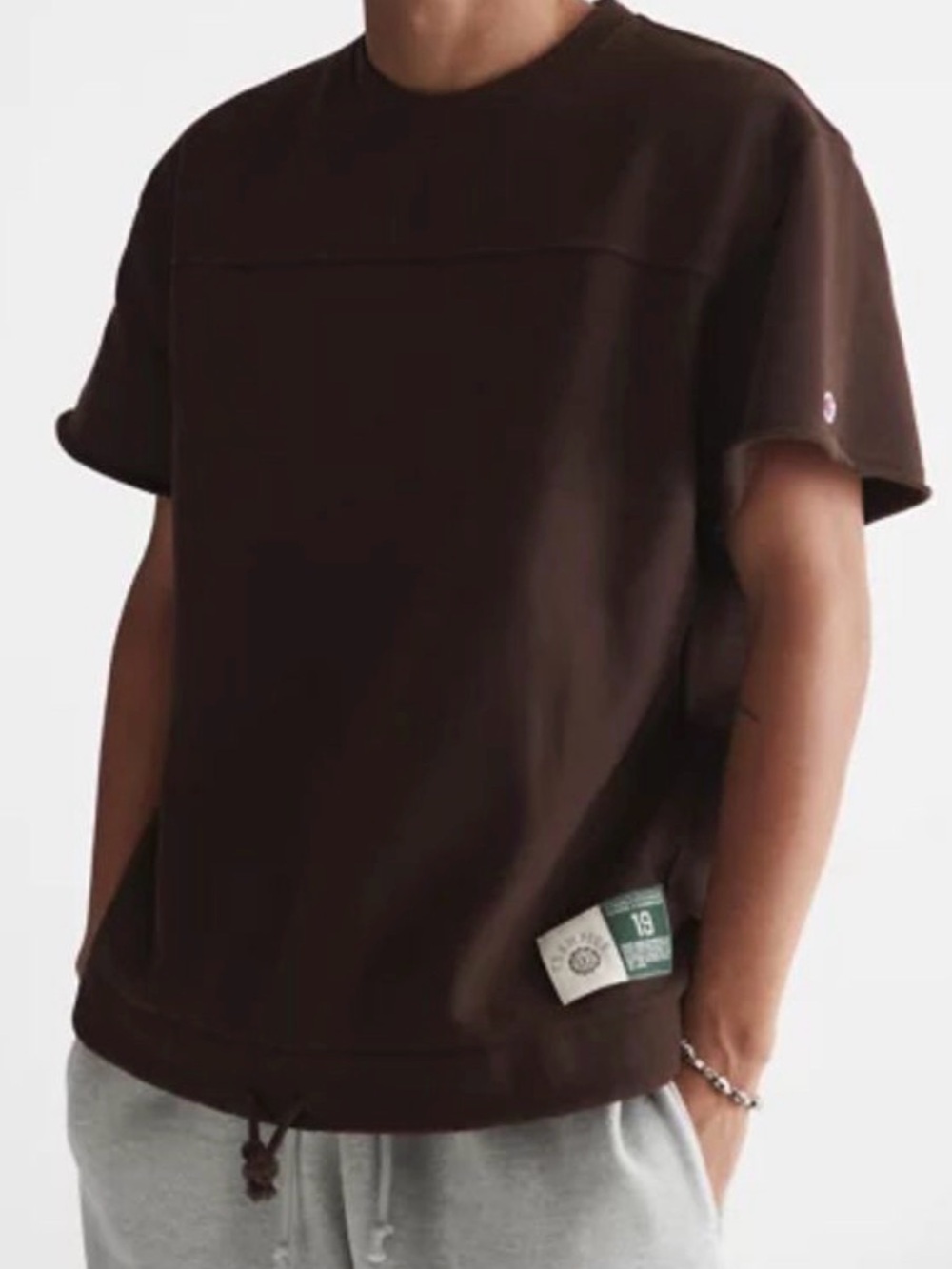 Champion UO Exclusive Reverse Weave Short Sleeve Crew Neck Sweatshirt. (mix36) - Picture 1 of 9